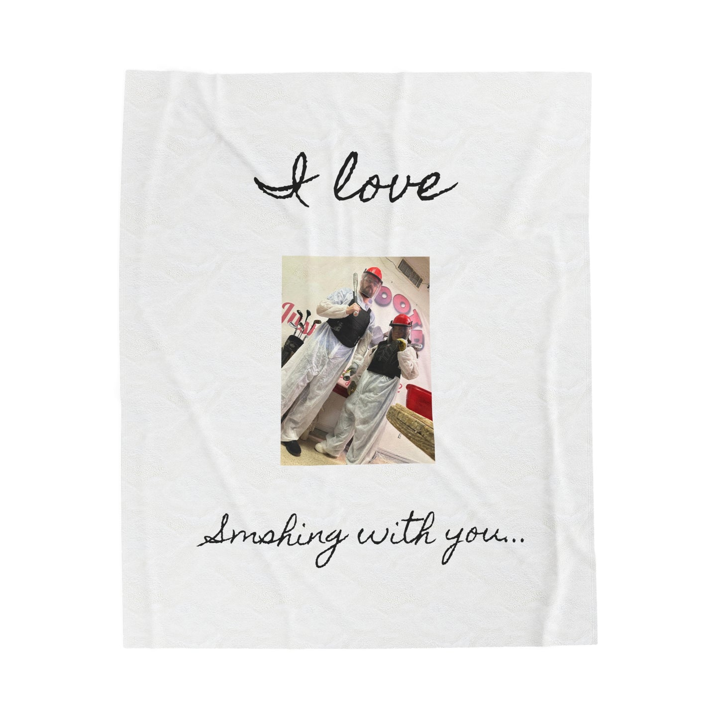 Velveteen Plush Blanket-I Love Smashing With You-JOOTD Experience Personalized